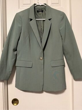 Nine West Dusty Sage Single-Button Blazer